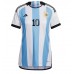 Argentina Lionel Messi #10 Hemmatröja Dam VM 2022 Kortärmad